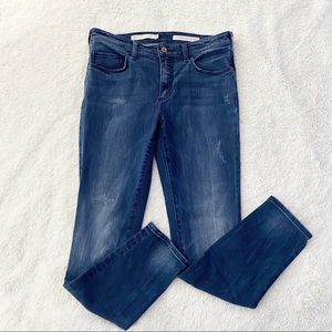 Pilcro and the Letterpress High-Rise Skinny Distressed Denim Jeans Size …